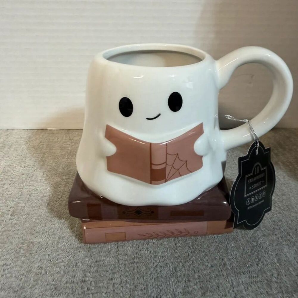 10 Strawberry Street Ghost Halloween Mug New